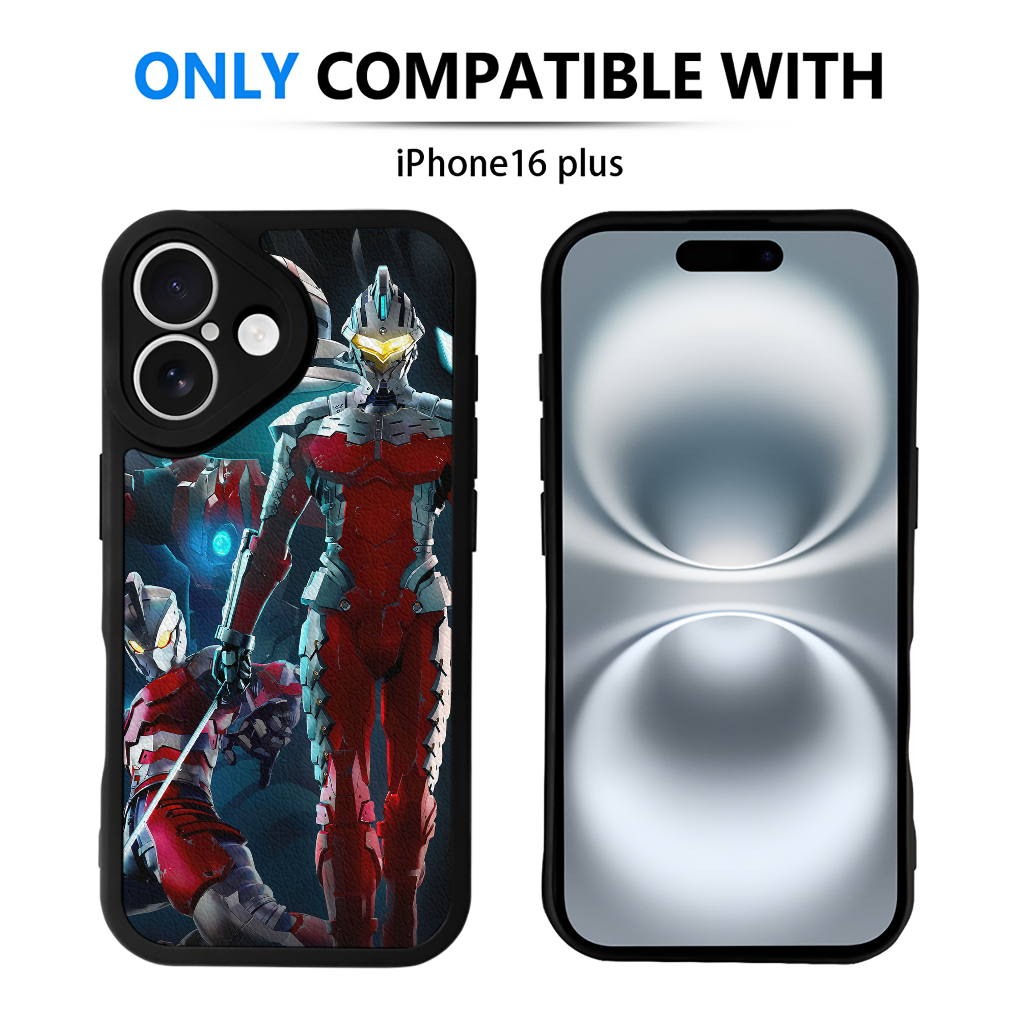 （画像用） ウルトラマン Ultraman 【iPhone 16シリーズ対応】シリコンスマホケース（レザー調） 材質：シリコン